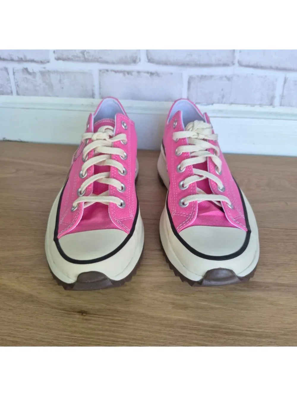 ⭐Converse Run Star Hike Low Platform Canvas Sz 5 Mens Shoes Pink Sneaker A20375C
